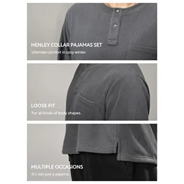 DAVID ARCHY Winter Fleece Pajamas Set for Men