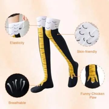 White Elephant Gifts for Adults,Funny Christmas Gifts Stocking Stuffers for Women Men Teens,Crazy Gag Gifts Chicken Leg Socks