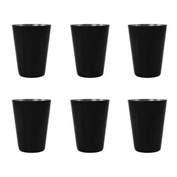 Gifts Infinity® Party Black Stainless Steel Shot Glass, 2 Ounce - Set of 6
