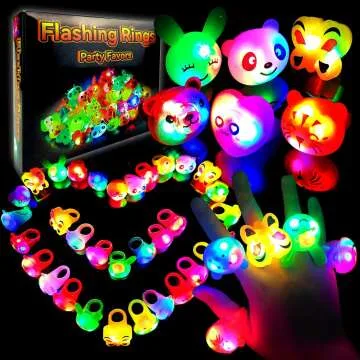 LED Light Up Bumpy Rings Party Favors for Kids