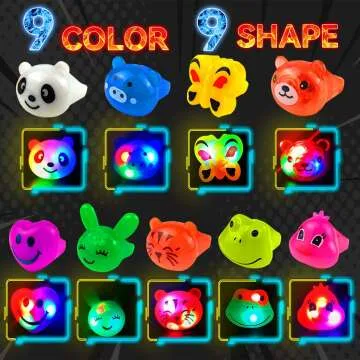 LED Light Up Bumpy Rings Party Favors for Kids