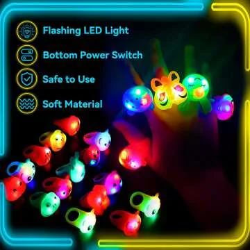 LED Light Up Bumpy Rings Party Favors for Kids