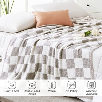 WRENSONGE Soft Checkered Throw Blanket for Comfort