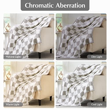 WRENSONGE Soft Checkered Throw Blanket for Comfort