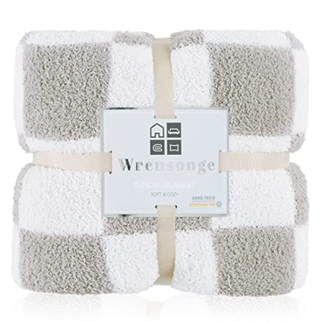WRENSONGE Soft Checkered Throw Blanket for Comfort