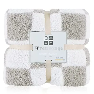 WRENSONGE Soft Checkered Throw Blanket for Comfort