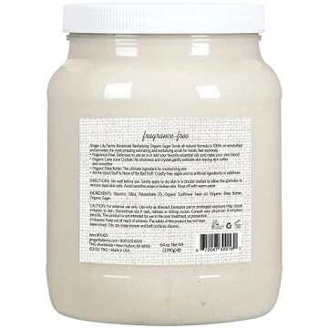 Ginger Lily Farms Botanicals Revitalizing Organic Sugar Scrub, All-Natural Skin Exfoliating Sugar Cr...