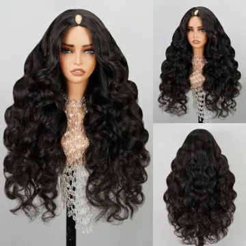 MEGALOOK V Part Wig Human Hair Body Wave Wig Upgrade U Part Wigs for Black Women Human Hair Clip in ...