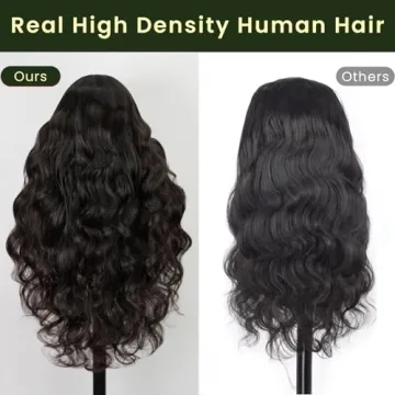 MEGALOOK 20 Inch V Part Wig Human Hair for Black Women