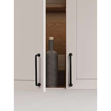 JIASENBAO Black Cabinet Bar Pulls 5" Hole Center 5 Pack Classic Modern Matte Drawer Handles Kitchen ...