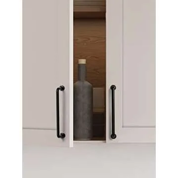 JIASENBAO Black Cabinet Bar Pulls 5" Hole Center 5 Pack Classic Modern Matte Drawer Handles Kitchen ...