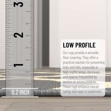 Machine Washable Moroccan Trellis Design Non-Slip Rubberback 2x5 Traditional Indoor Runner Rug for Hallway, Kitchen, Bedroom, Entryway, 20" x 59", Gray