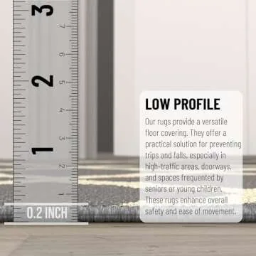 Machine Washable Moroccan Trellis Design Non-Slip Rubberback 2x5 Traditional Indoor Runner Rug for Hallway, Kitchen, Bedroom, Entryway, 20" x 59", Gray