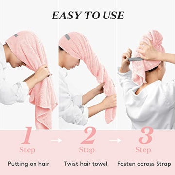 YFONG Large Microfiber Hair Towel Wrap for Women Soft and Fast Drying