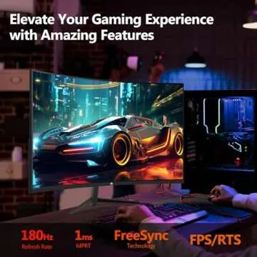 Z-Edge 24-inch Curved Gaming Monitor 180Hz Refresh Rate, 1ms MPRT, FHD 1080 Gaming Monitor, R1650 Curved, UG24 AMD Freesync Premium Display