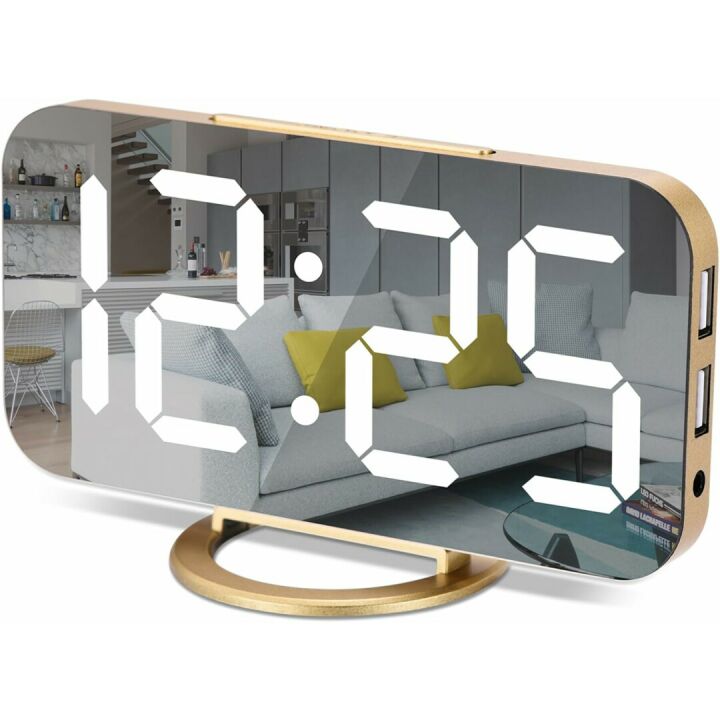 Digital Alarm Clock with USB Charger and Night Mode