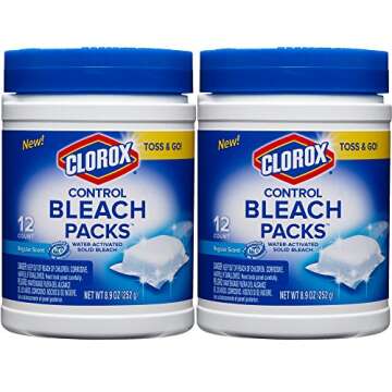 Convenient Control Bleach Packs - Effortless Laundry Brightening, 12 Tabs/Pack