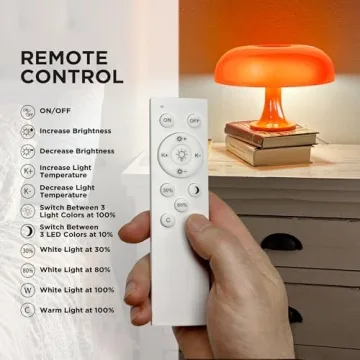 Explore the Retro Orange Mushroom Lamp with Remote Control