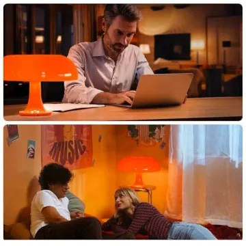 Explore the Retro Orange Mushroom Lamp with Remote Control