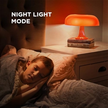 Explore the Retro Orange Mushroom Lamp with Remote Control