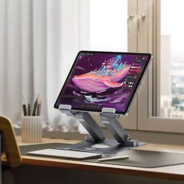 KABCON Adjustable Aluminum Tablet Stand for iPads and Tablets