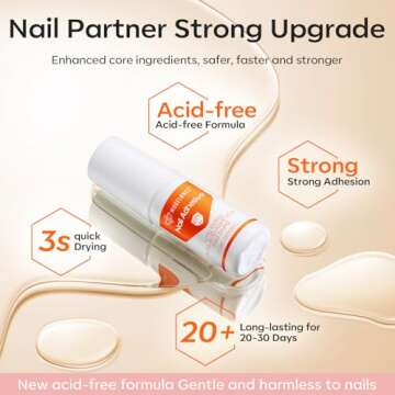 Modelones Nail Glue for Press Ons, Press On Nails and Acrylic Nails, 10 ML Super Strong Long Lasting...