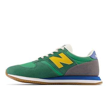 New Balance Unisex 420 V2 Sneaker - Retro Style & Comfort in Team Forest Green/Yellow