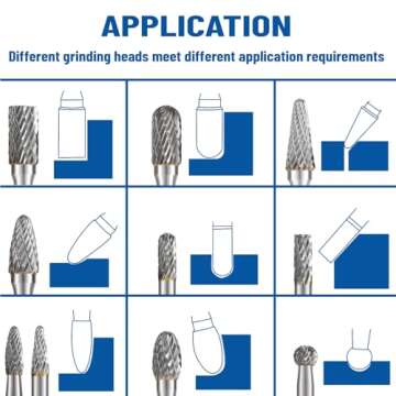 1/4 Shank Carbide Burr Set,10 Pcs Die Grinder Bits Grinding Bits Drill Bits for Metal Rotary Tool At...