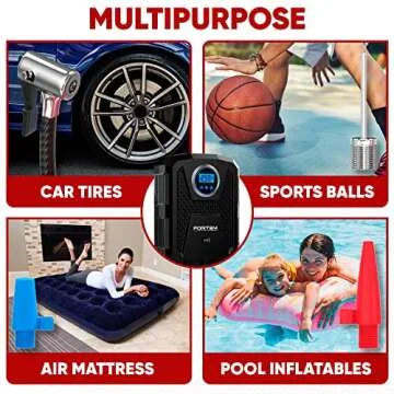 PORTABLE TIRE INFLATOR 150 PSI WITH LED LIGHT