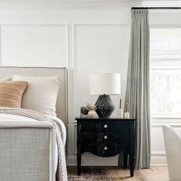 Luxurious TWOPAGES Faux Linen Pinch Pleat Curtains 52x96