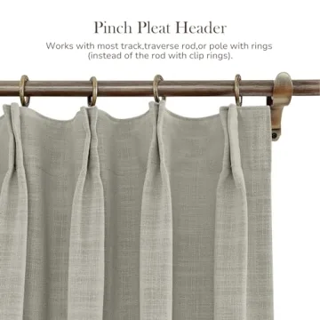 Luxurious TWOPAGES Faux Linen Pinch Pleat Curtains 52x96