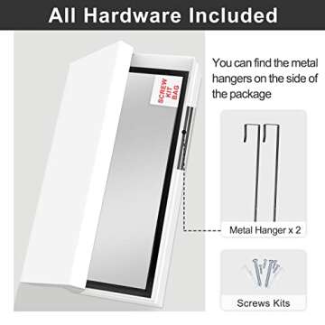 NeuType Over The Door Mirror, 47x16 Full Length, Stylish