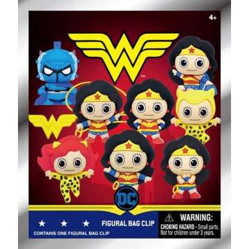 DC Wonder Woman Classic - 3D Foam Bag Clips in Blind Bags