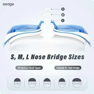 Swimming Goggles 2 Pack Swim Goggles Anti Fog Goggles Adult Swimming UV Protection Fit for Adult Men Women Youth Junior, No Leaking Soft Silicone Seal Flat Lens Clear Vision, 3 Sizes of Nose Bridge