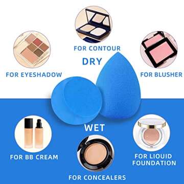 Makeup Sponge,10 Pcs Makeup Sponges Blender Set Beauty Cosmetic Foundation Blending Applicator Puff, Flawless for Liquid Cream Powder (Multiple colors)