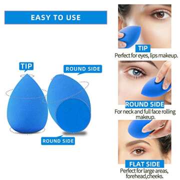 Makeup Sponge,10 Pcs Makeup Sponges Blender Set Beauty Cosmetic Foundation Blending Applicator Puff, Flawless for Liquid Cream Powder (Multiple colors)