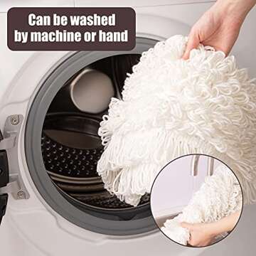 Eyliden 36" Heavy-Duty Commercial Mop with 60" Telescopic Handle - Total 2 Washable Reusable Pads, Professional Floor Cleaner Dust Mop for Office, Warehouse, Hotel, Restaurant & More (Brown, 36")