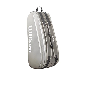 Wilson Tour Tennis Racket Bag Holds 6 Rackets Stylish Grey