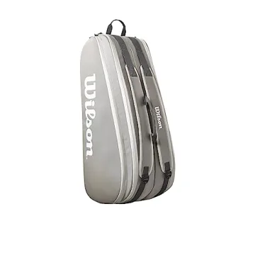 Wilson Tour Tennis Racket Bag Holds 6 Rackets Stylish Grey