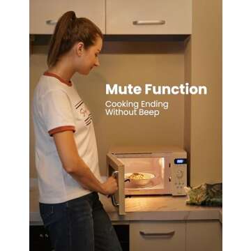 COMFEE' Retro Small Microwave Oven With Compact Size, 9 Preset Menus, Position-Memory Turntable, Mute Function, Countertop Perfect For Spaces, 0.7 Cu Ft/700W, Cream, AM720C2RA-A