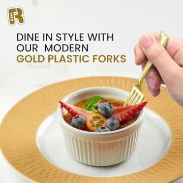 100 Pack Gold Mini Forks - 4 Inch Gold Dessert Forks - Heavy duty Mini Forks For Appetizers, Tastings, Cocktails, Dessert Cups, BPA Free Small Gold Forks - Packaging May Vary