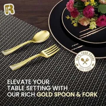 100 Pack Gold Mini Forks - 4 Inch Gold Dessert Forks - Heavy duty Mini Forks For Appetizers, Tastings, Cocktails, Dessert Cups, BPA Free Small Gold Forks - Packaging May Vary