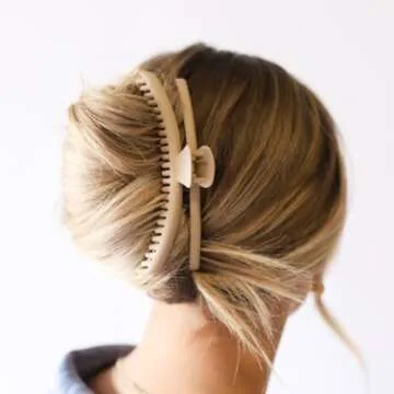 KAXI THE ORIGINAL Hold Everything Hair Claw - Perfect for Thick & Thin Hair Straight, Wavy & Curly | Strong Clip With 52 teeth & 15 Colors to Choose (Bone)