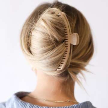 KAXI THE ORIGINAL Hold Everything Hair Claw - Perfect for Thick & Thin Hair Straight, Wavy & Curly | Strong Clip With 52 teeth & 15 Colors to Choose (Bone)