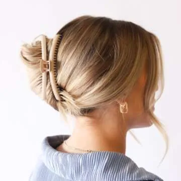 KAXI THE ORIGINAL Hold Everything Hair Claw - Perfect for Thick & Thin Hair Straight, Wavy & Curly | Strong Clip With 52 teeth & 15 Colors to Choose (Bone)