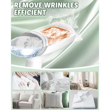 Tylasom Portable Steamer for Clothes - Fast Heating Handheld Garment Wrinkle Remover, Ideal for Travel, Home & Business, White