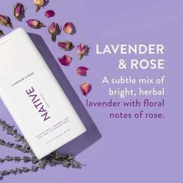 Native Body Wash Contains Naturally Derived Ingredients | For Women & Men, Sulfate, Paraben, & Dye Free Leaving Skin Soft and Hydrated | Lavender & Rose 18 oz - 2 Pk