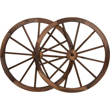 Vintage Wood Garden Wagon Wheels | 31.5" Diameter Set of 2