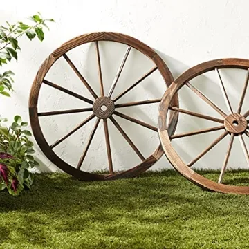 Vintage Wood Garden Wagon Wheels | 31.5" Diameter Set of 2