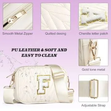 TOPEAST White C Crossbody Handbag - Sleek & Stylish